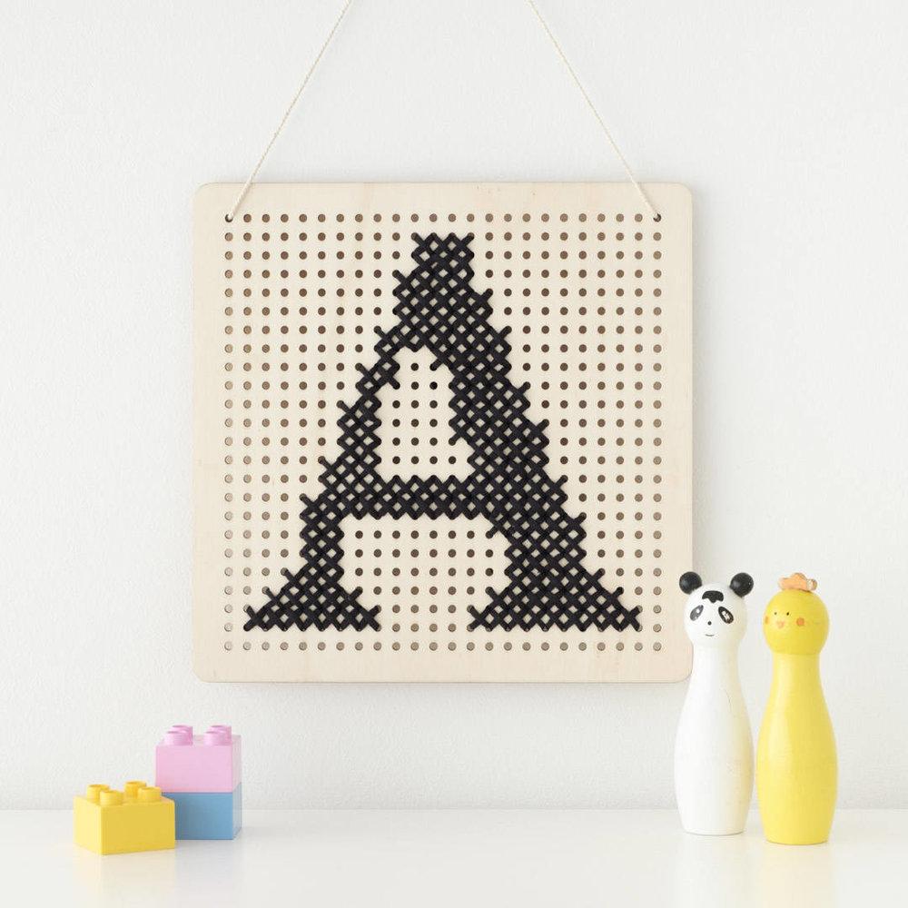 Peg Board Cross Stitch Kit, Black