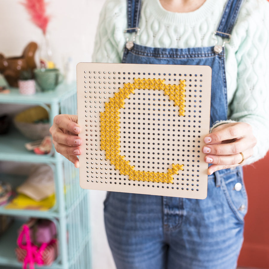 Peg Board Cross Stitch Kit, Black