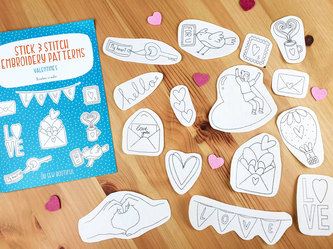 Valentines Stick-and-Stitch Embroidery Patterns