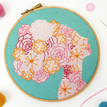 She Blooms Feminist Handmade Embroidery Kit Hoop Art