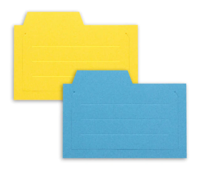 densho paper bookmark note clips, blue and yellow