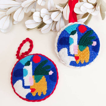 Mod Christmas Ornament Needlepoint Kit