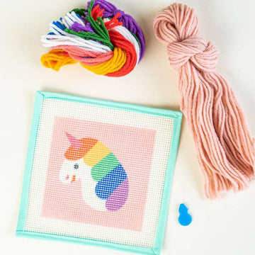 Rainbow Unicorn - Needlepoint Kit for Kids