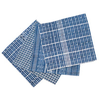 Toto cloth dinner napkin set of 3 in checkered indigo | Brooklyn Haberdashery