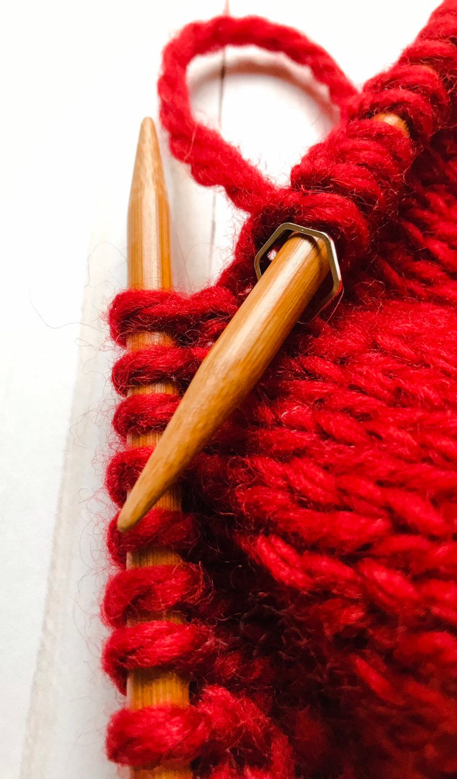 Hexagon Stitch Markers, Gold
