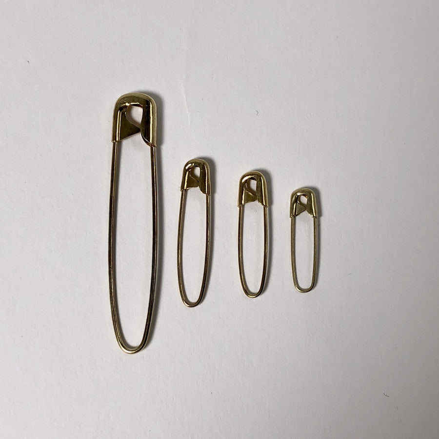 Coil-less Brass Safety Pins, Assorted Sizes