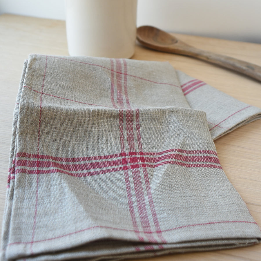 Linen Tea Towel, Checkered