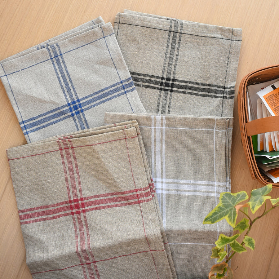 Linen Tea Towel, Checkered