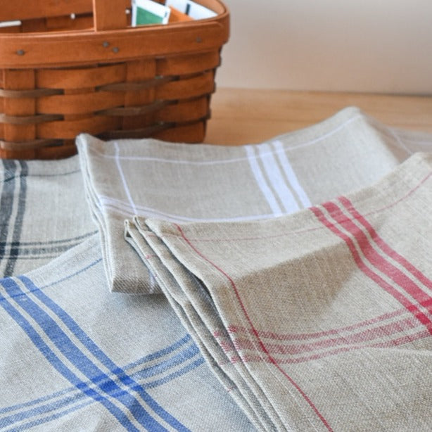 Linen Tea Towel, Checkered