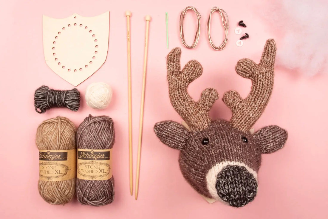 Mini Deer Head Knitting Kit | Brooklyn Haberdashery