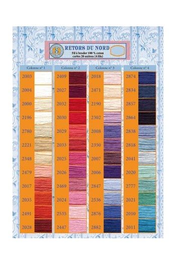 Thread Color Chart -- Retors du Nord thread