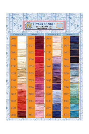 Thread Color Chart -- Retors du Nord thread