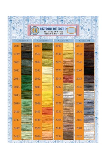 Thread Color Chart -- Retors du Nord thread