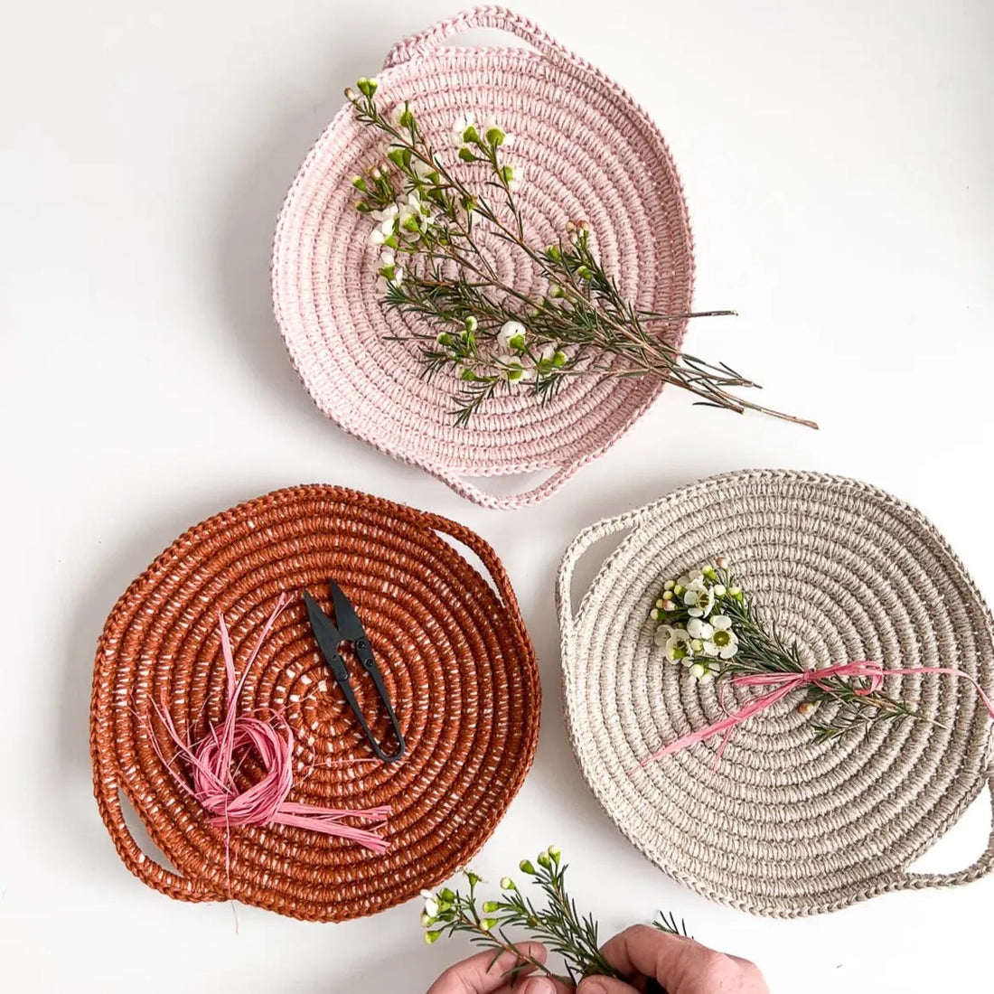 Skye Linen Basket Kit, Blush, Rust, and Stone | Brooklyn Haberdashery