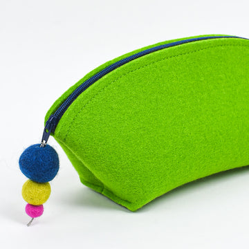Brigid Wool Pouch, Apple green