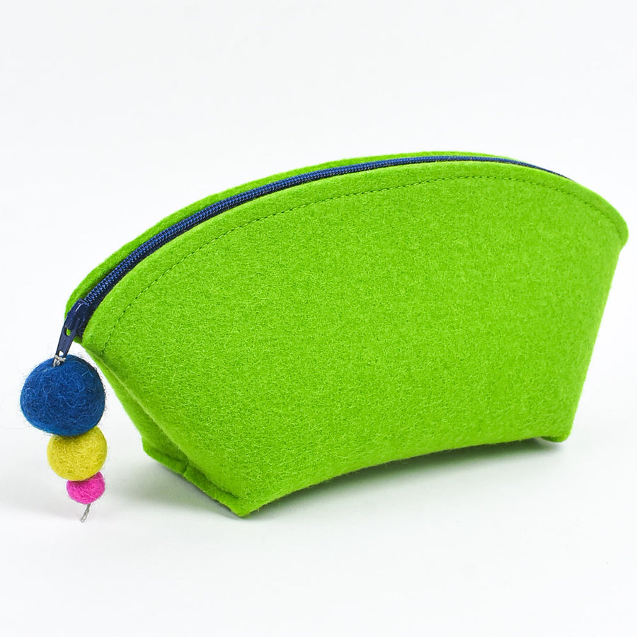 Brigid Wool Pouch, Apple green