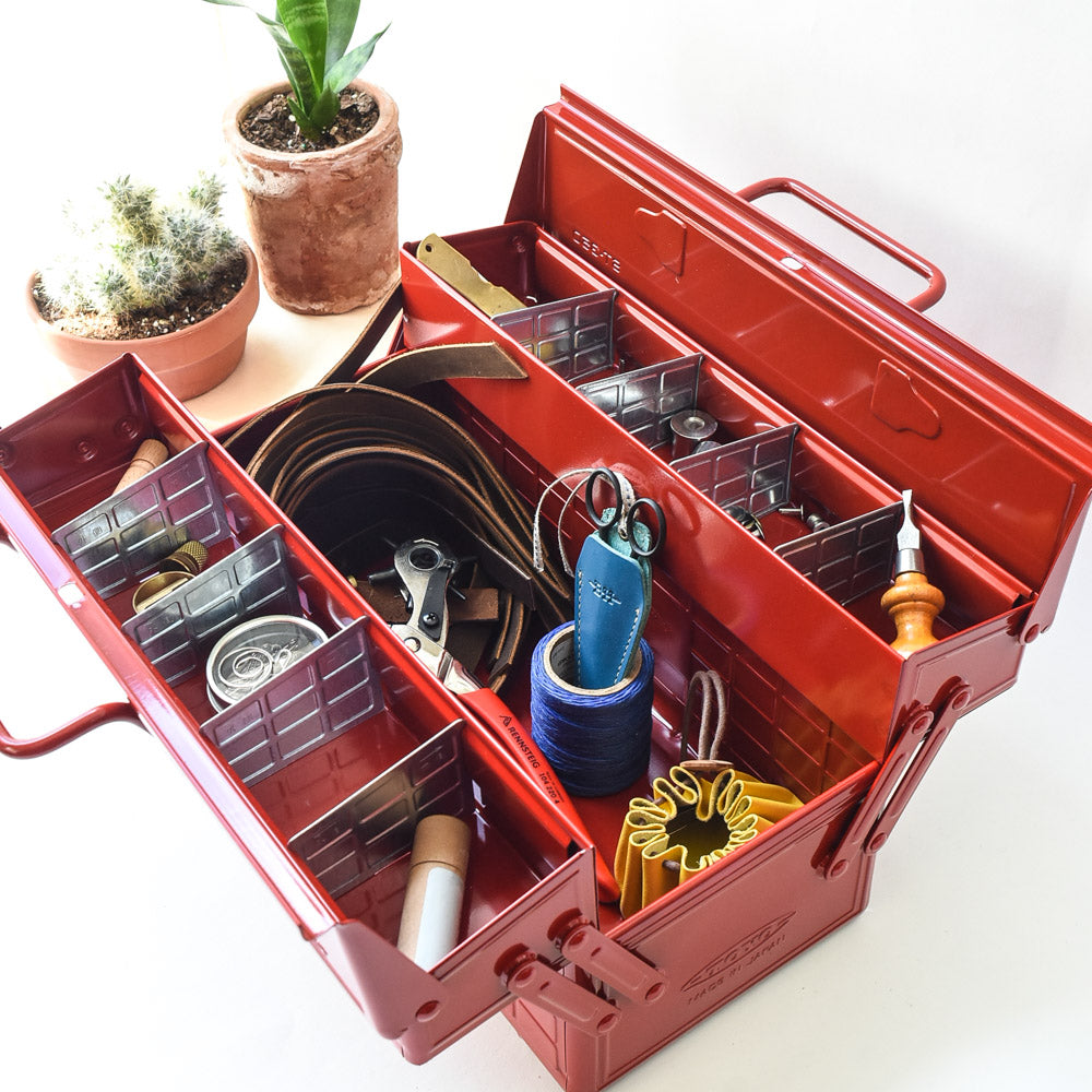 Steel Cantilever Lid Tool Box, Red