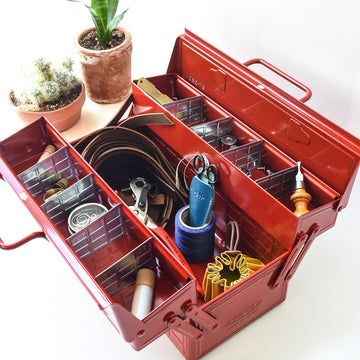 Steel Cantilever Lid Tool Box ST-350, Red