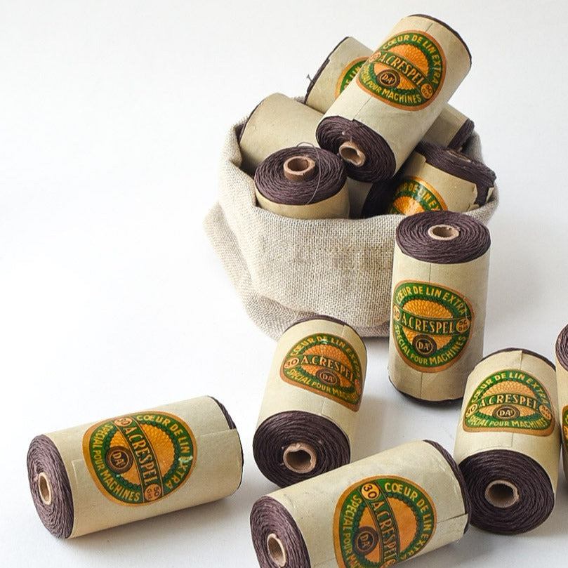 Vintage A.C. Crespel Linen Thread N°30 - Brown