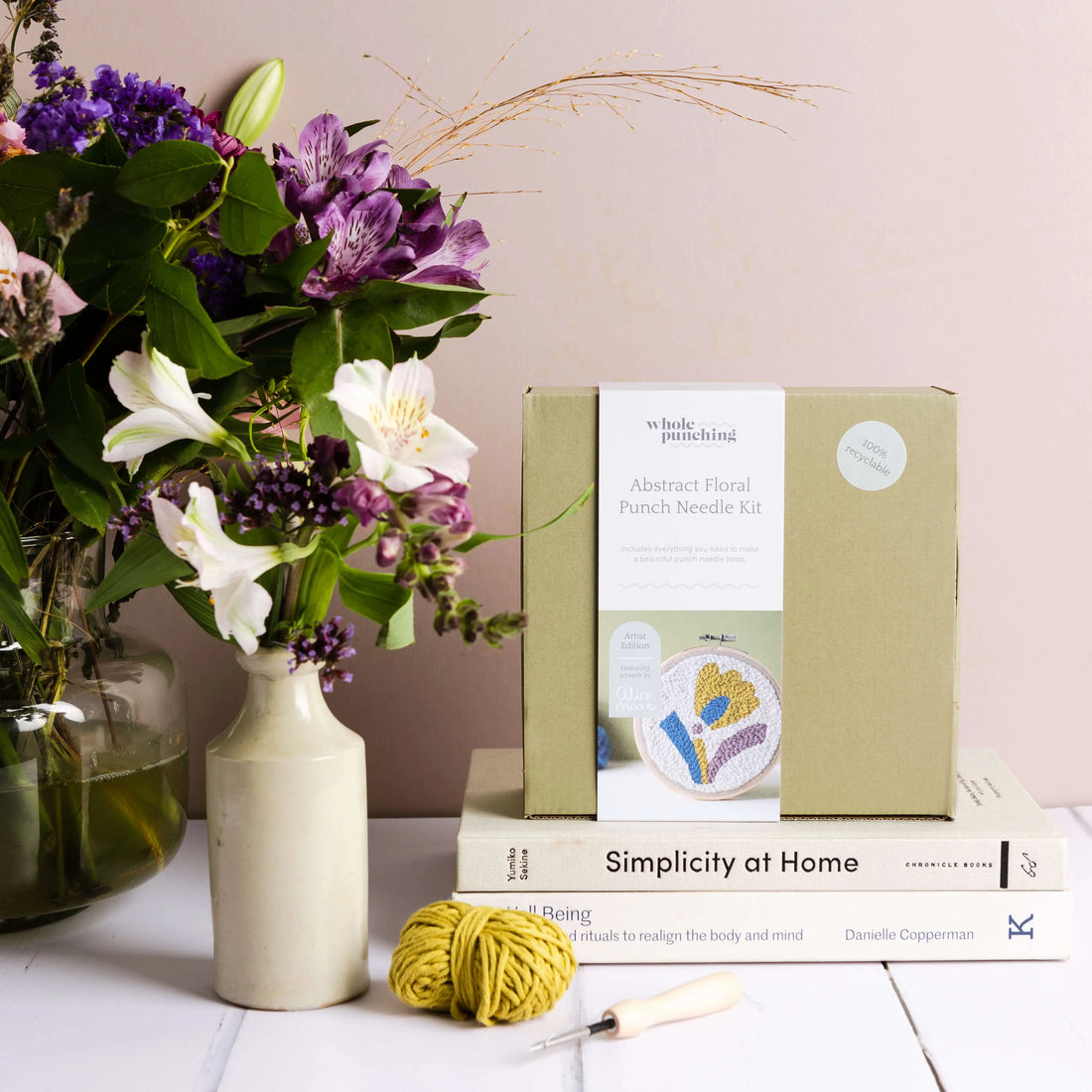 Abstract beginner punch needle kit